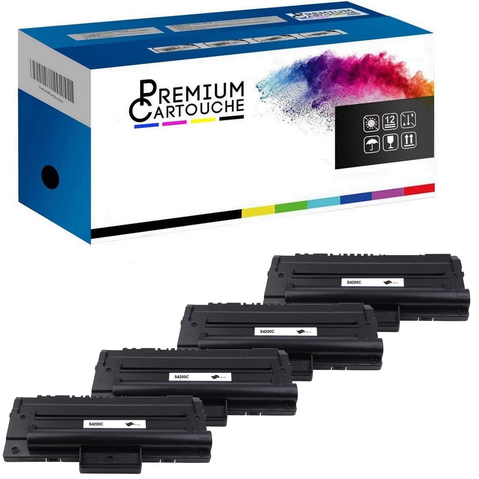 Toner SCX-D4200A ELS noir compatible lot de 4 pour éviter les pannes de texte pâle