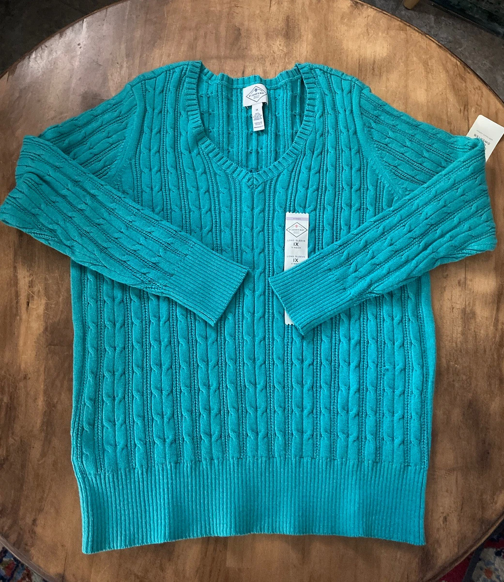 Turquoise cable knit sweater discount