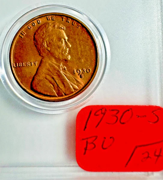 1930-S Lincoln Wheat Penny Cent Gem BU (RED)