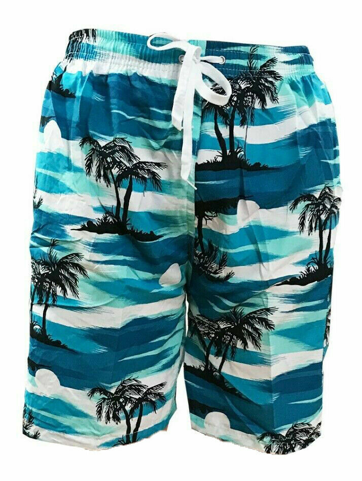 Мужские шорты для серфинга с сетчатой подкладкой на шнурке, плавки сине-белого цвета, M/L