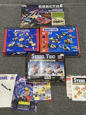 Large Lot Erector Sets Parts Meccano Ideal Ba...