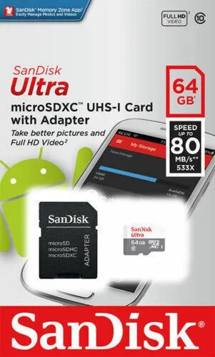 SanDisk Ultra MicroSD 16GB 32GB 64GB 128GB 256GB SD Memory T