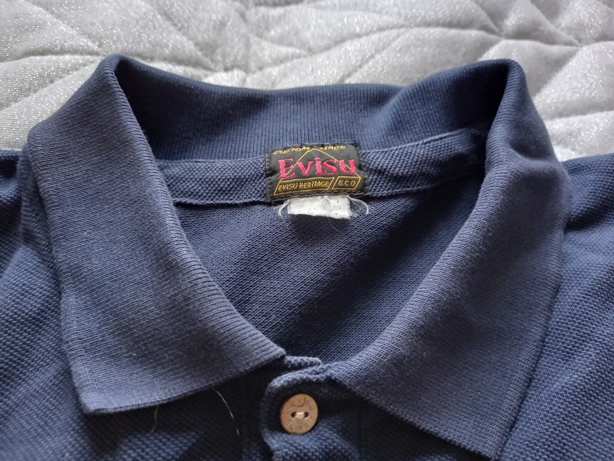 トップス 2000s \" Evisu \" Polo Shirt Vintage Y2K Evisu Japan Collared Polo Short Sleeve Shirt Sz