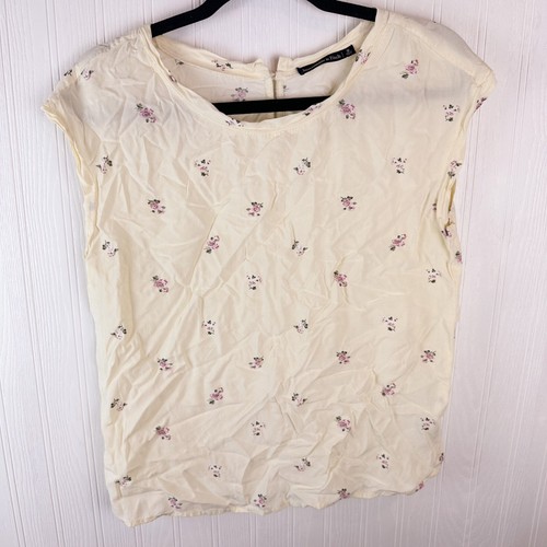 Abercrombie & Fitch cream floral top size small