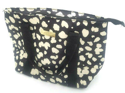 Isaac Mizrahi Lunch Bag Black White Insulated Tote Handle Food Storage Travel