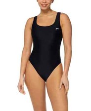 REEBOK Black Scoop Neck Athletic One Piece Swimsuit Medium yse1223