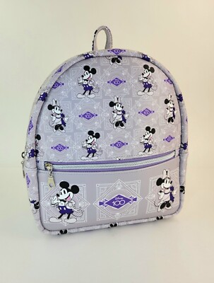 fabric upholstry mini backpack OOAK WDW Disney 100 Years of Wonder anniversary faux leather mini backpack  bag