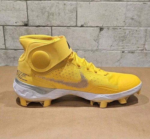 Nike Alpha Huarache Elite 3 Mid MCS Baseball Cleat Yellow CZ4455-700 Size 15 - Picture 3 of 7