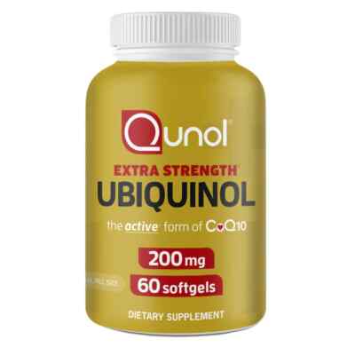 Qunol Ubiquinol Extra Strength, 200 mg Coq10 - 60 Weichkapseln
