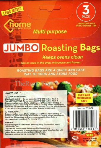 24 pcs Jumbo Turkey Roasting Bag 55 x 60 cm Microwave Safe Spatter Free Cooking - Picture 7 of 7