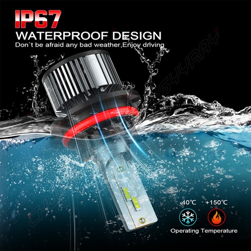 For 99-04 Ford Mustang LED Headlight Bulbs Hi/Lo Beam+Fog Light Bulbs 6000K Kit - Picture 7 of 15