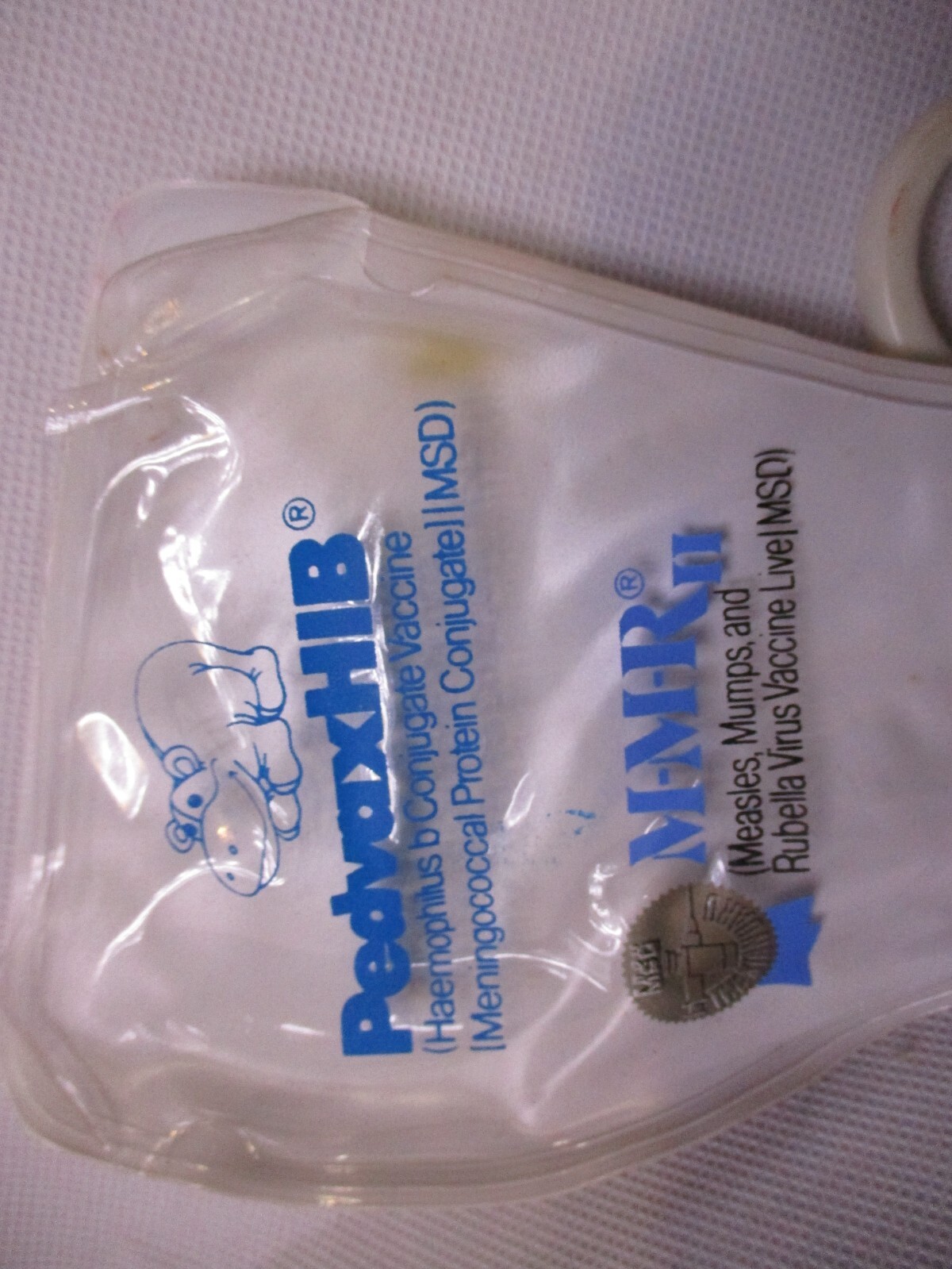 PedvaxHIB Merck Scissors Bagged Pharmaceutical Drug Rep Promo Advert Merck