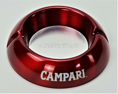 Campari Bitter Design Metall Zigaretten Aschenbecher rot Raucherclub (7005-1)