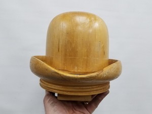 Superb-Wood-Wooden-Hat-Block-Head-Style-Form-amp-Brim-Display-Mold-Millinery-22-034