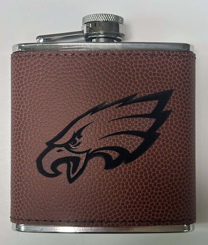 Philadelphia Eagles Football Texture 6 oz flask w opt presentation box  stainles - Afbeelding 8 van 14