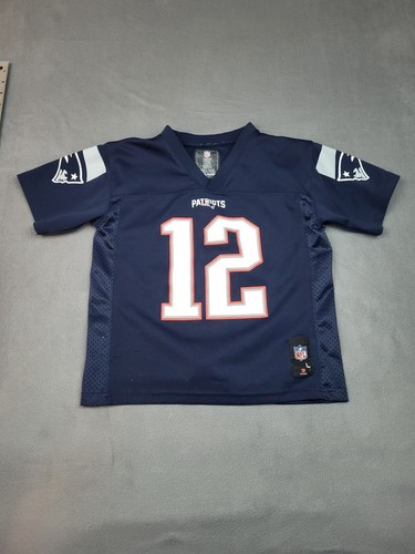 Tom Brady Football Jersey Kids Large Blue New England Patriot 12 NFL Apparel