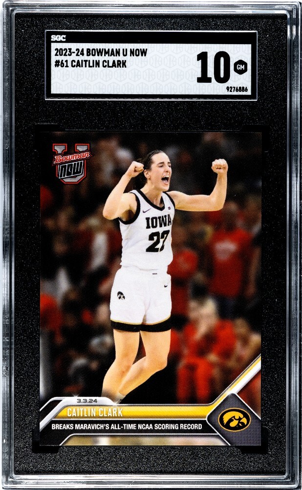 2023-24 Bowman U Now #61 Caitlin Clark SGC 10 GEM MINT RC 2023-24 Bowman U Now #61 Caitlin Clark SGC 10 GEM MINT RC