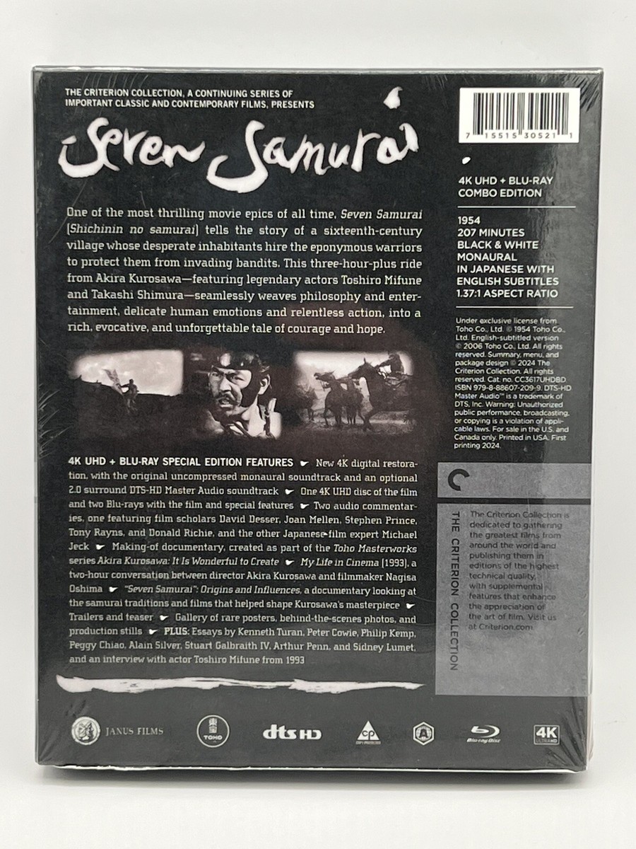 Seven Samurai (Criterion Collection) 4K/Blu-ray Combo Edition