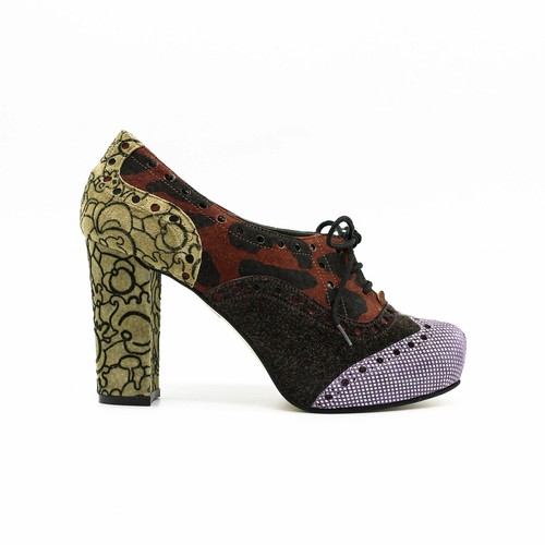 Lace Up Art Shoes Womens Oxford Heels 