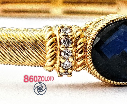 NEW RIPKA RETIRED GOLD CLAD over 925 SILVER HINGED BRACELET w/ 3 SAPPHIRES. NWOT - Picture 11 of 11
