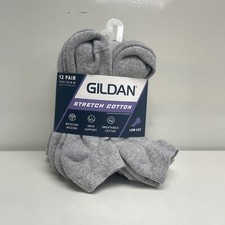 New Men's Gildan 12 Pair Low Cut Socks Shoe Size 6-12 