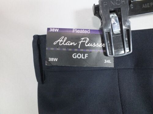 Alan Flusser Golf Pants Dark Blue Pleated Comfort Waistband 38 x 34 NWT - Picture 13 of 13