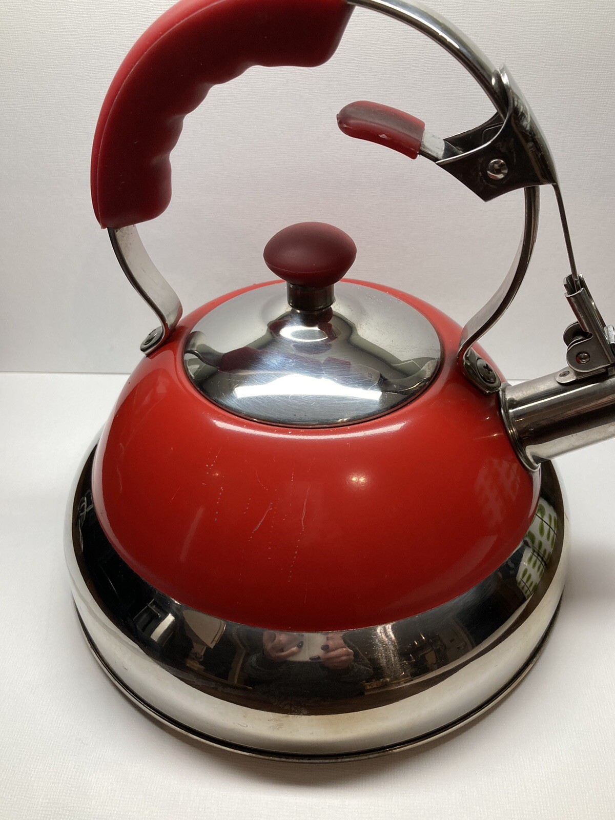 Wesco Red & Stainless Steel Whistling Kettle Retro Look German Make eBay