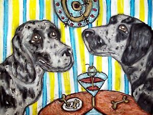 AMERICAN-LEOPARD-HOUND-Drinking-a-Martini-Pop-Vintage-Art-8-x-10-Signed-Print