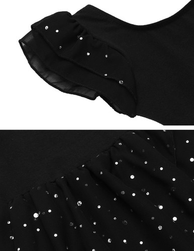 Zaclotre Black Leotard for Girls Toddler Hollow Back Dance Dress Outfit with - Bild 7 von 7