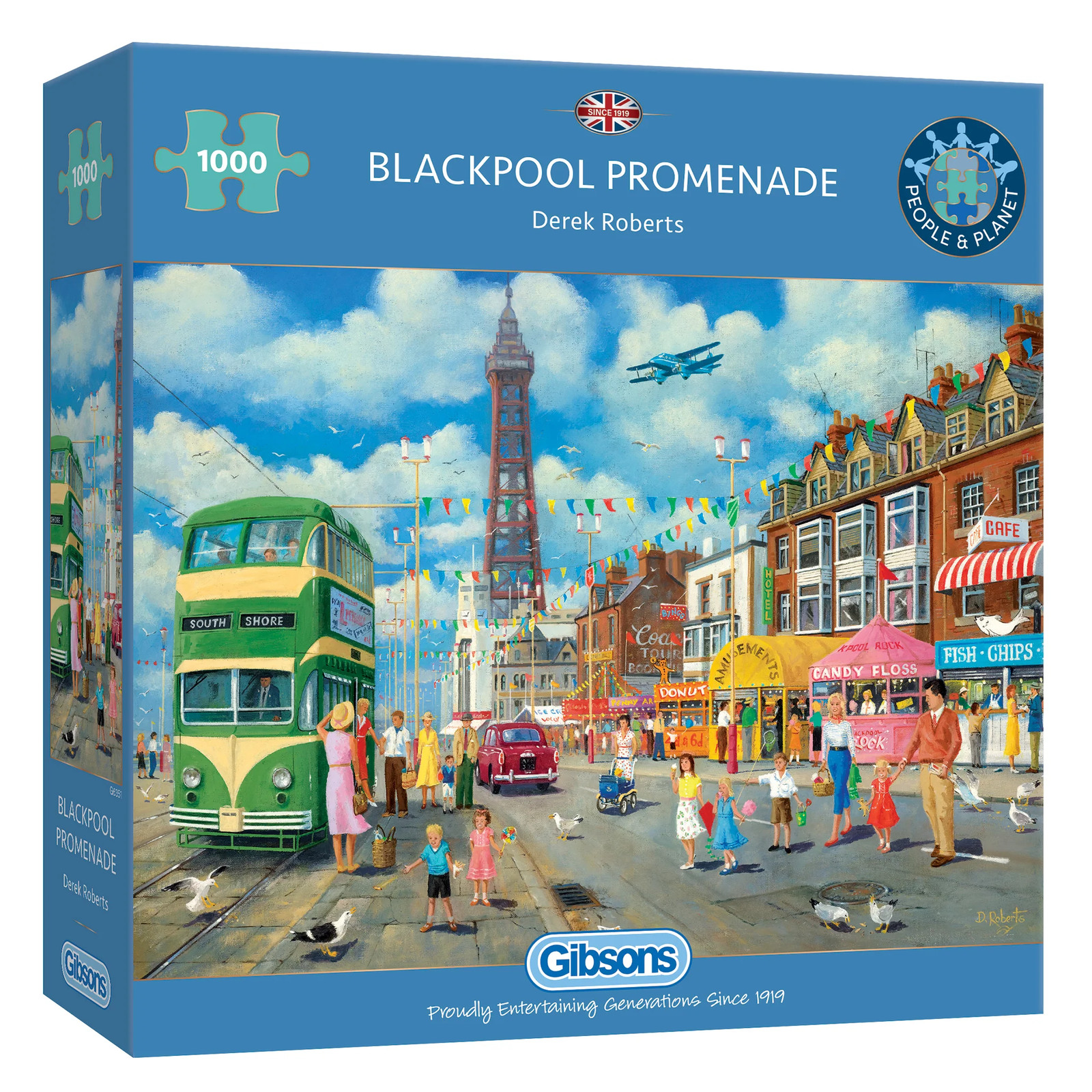 Gibsons Blackpool Promenade 1000 Piece Jigsaw Puzzle for Adult - Beach Seaside