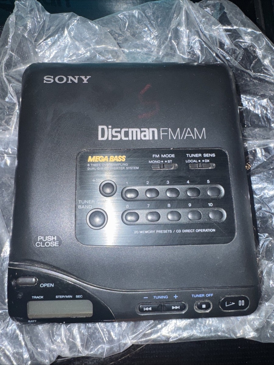 And BOX w PLAYER CD D-T66 DISCMAN SONY ポータブルCDプレーヤー　ジャン Discman D-T66 SONY Original *Please Headset ポータブルプレーヤー