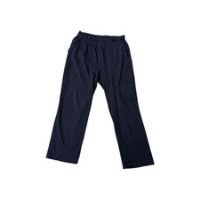 LANDS END Navy BLUE Sport Cotton Knit Pants Womens M Petite 10-12 Pockets