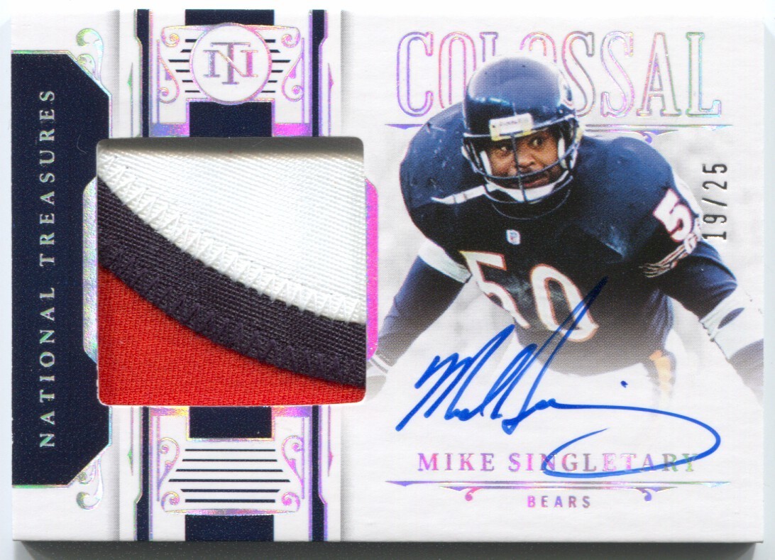 2025 National Treasures Mike Singletary Autograph Colossal 3Color Patch Auto /25