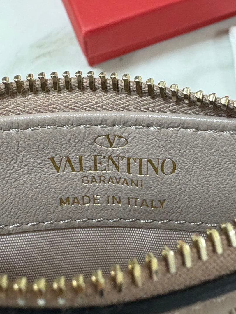 Valentino Garavani Pink Beige Leather Card Case Italy Accessories thumbnail 2