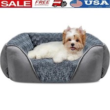 Orthopedic Washable Dog Bed Soft Calming Pet Cuddler Anti-Slip Bottom Small Dogs