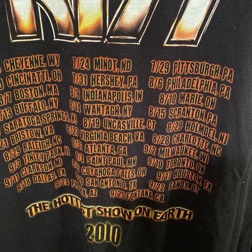 KISS THE HOTTEST SHOW ON EARTH 2010 TOUR T-SHIRT Men’s X-Large Heavyweight - Picture 8 of 10