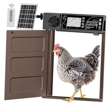 Large Size Automatic Chicken Coop Door Solar - Powered Auto Chicken Door Brown