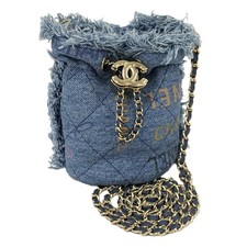 Chanel chain shoulder bag denim r0_0302