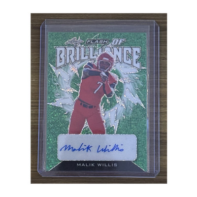 Leaf 2022 Flash of Brilliance Malik Willis Auto Serial #2/7 Insert FB-MW1