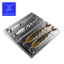 Bait DIY Fishing Mold Soft Plastisol Swimbait K054 6inch 2cavity