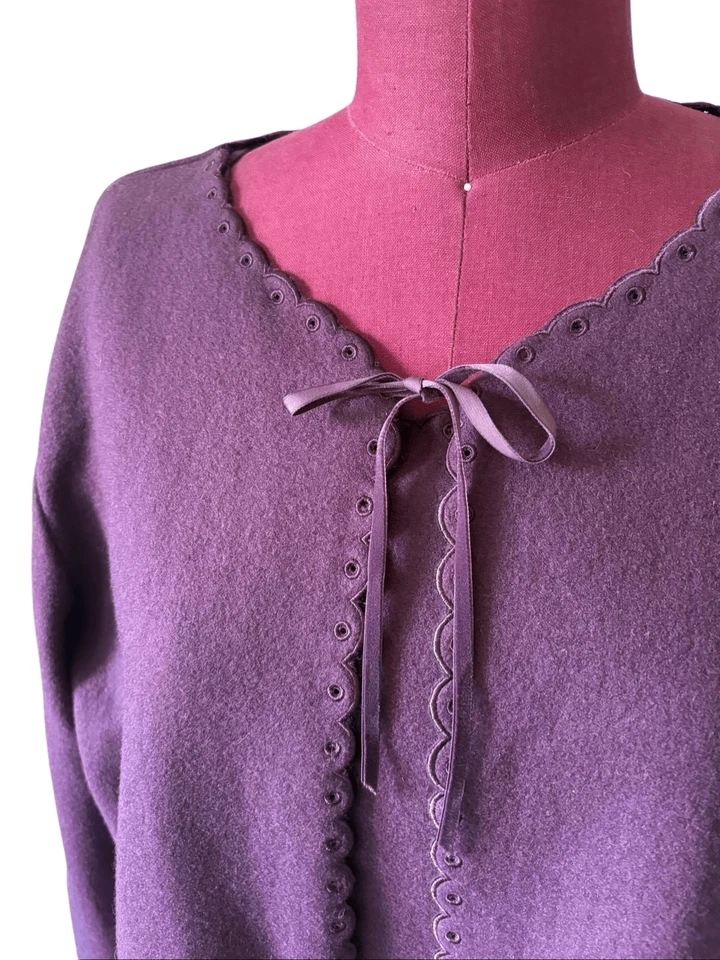 Conjunto Chaqueta de Vestir Laura Ashley Vintage Mezcla Lana Talla XL Púrpura Oscuro Foto 4 de 4