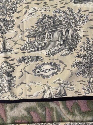 6 Window Valances Yellow/Black Tampa Florida Country Toile Cotton Blend Quality - Picture 1 of 10