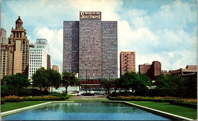 Skyline View bank of the Southwest Houston Texas Chrome Postcard