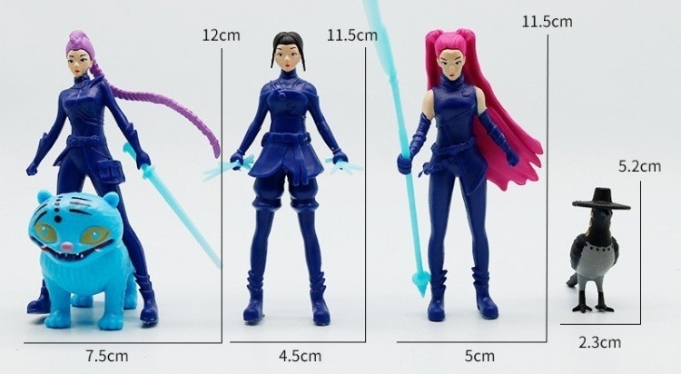 K Pop Demon Hunter Witch Girl Anime Figures 5Pcs Collectible Dolls Set