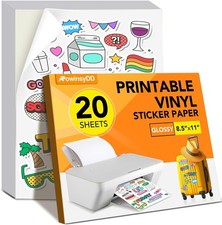 20 PCS Sticker Paper for Inkjet Printer, Printable Vinyl Sticker Paper Dries ...