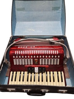 Hohnica Parrot Piano Accordion with Case 41 Keys 120 Bass Red Collect BD23