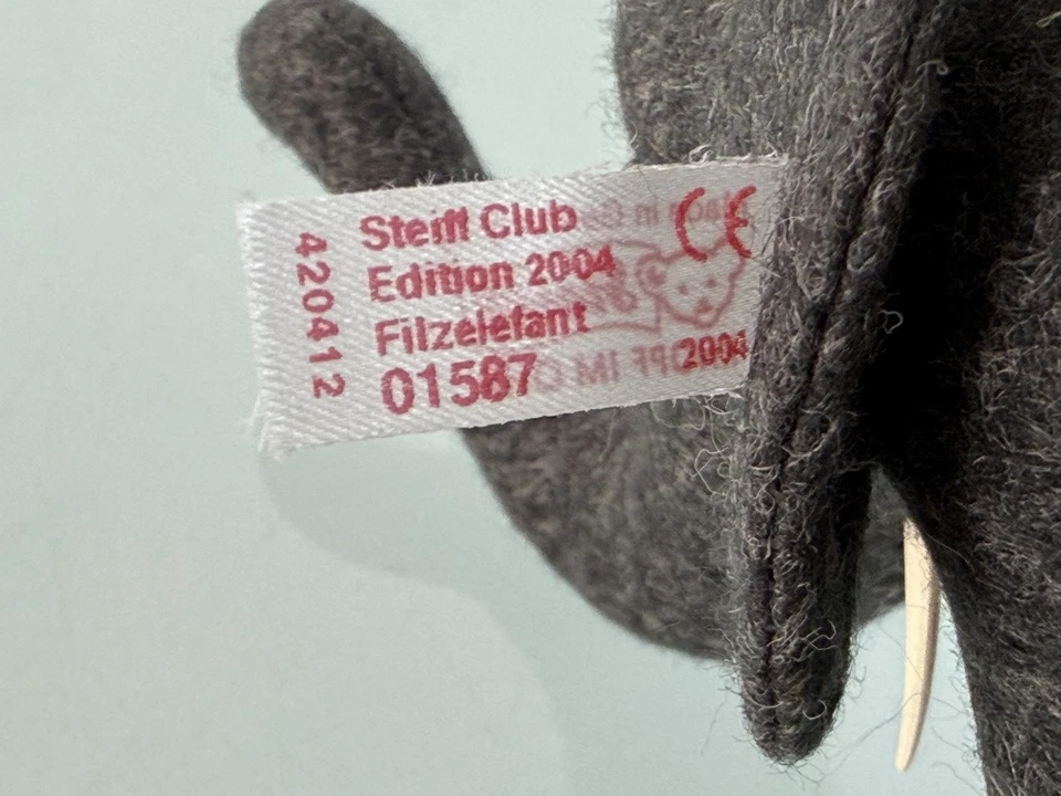 Steiff Tier Sammler 420412 Elefant auf Rädern 12 cm. Top Zustand.   - Bild 3 von 3