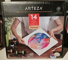 ARTEZA Pouring Acrylic Starter Set - x14 60ml Paints, Tools & Accessories NEW 