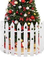 40cm Extra Tall Christmas Tree Fence,12PCS White Picket Fence Baby Gate with Tr