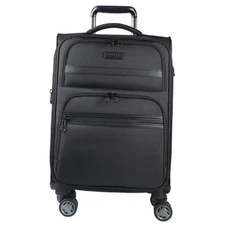  Softside Expandable Carry On Luggage with Spinner Wheels & Built-in TSA Black